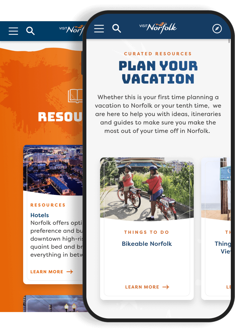 Visit Norfolk - Reimagining VisitNorfolk.Com, mobile phone